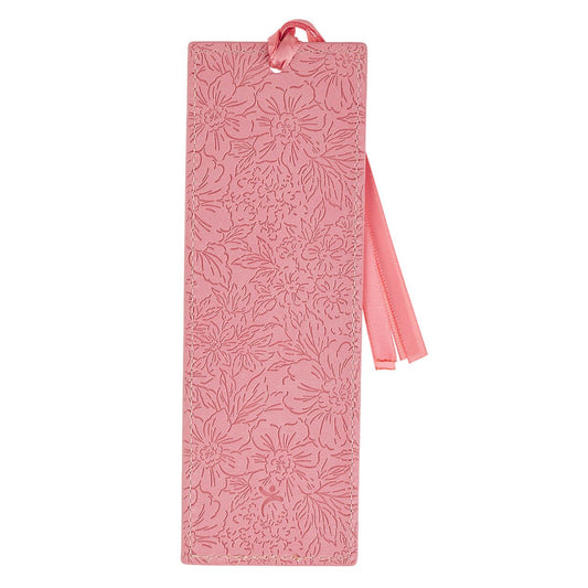 For I Know the Plans Sunset Pink Faux Leather Bookmark - Jeremiah 29:11 - Image 2