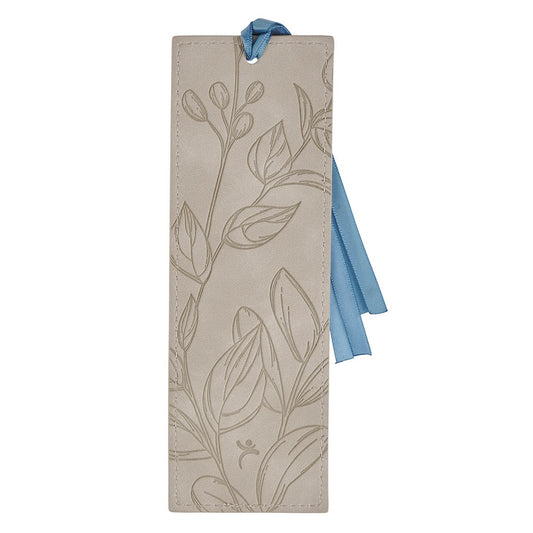 Prayer Changes Things Taupe Faux Leather Bookmark - Image 2