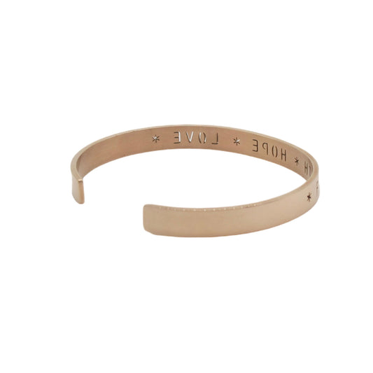 Steel with Bible Verse Blessing Cuff (Rose Gold)