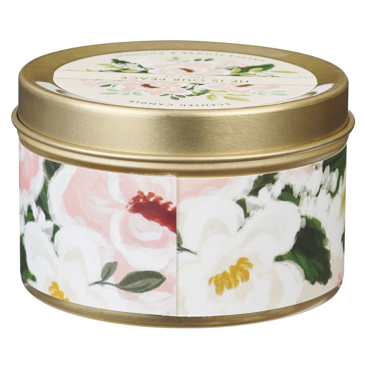 He Is Our Peace Cactus Flower and Coconut Candle in a Tin - Ephesians 2:14