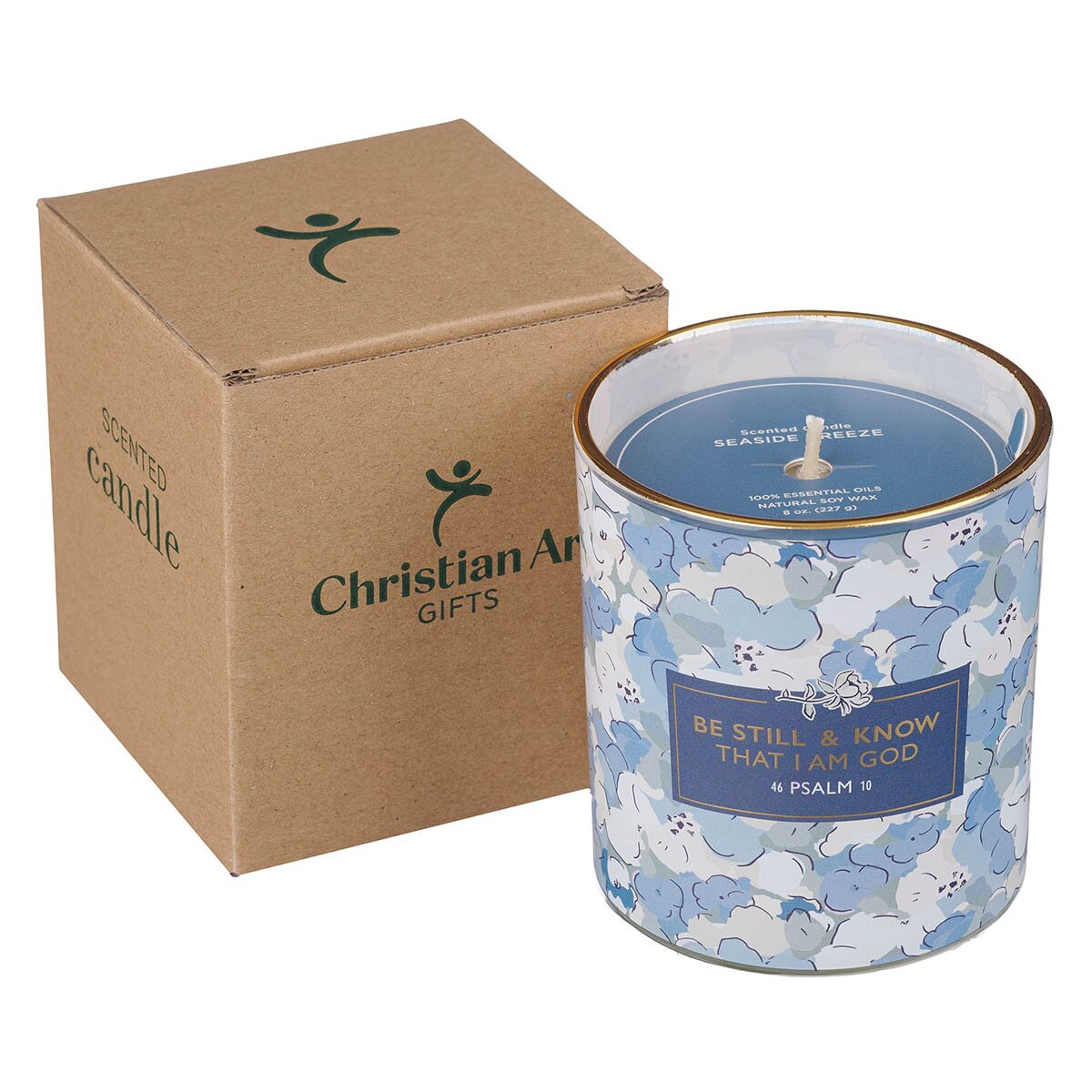 Be Still and Know Seaside Breeze Scented Candle in a Glass Jar - Psalm 46:10 - Image 3