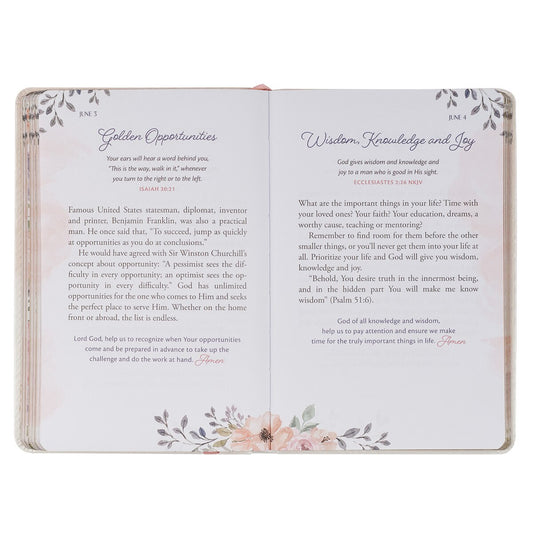 靈修書籍 - Godly Wisdom for Women White Faux Leather Devotional