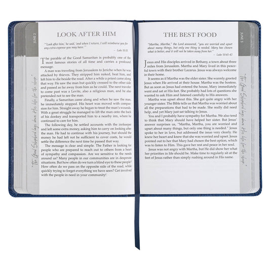 靈修書籍 - Words of Jesus for Daily Living Blue Faux Leather Devotional