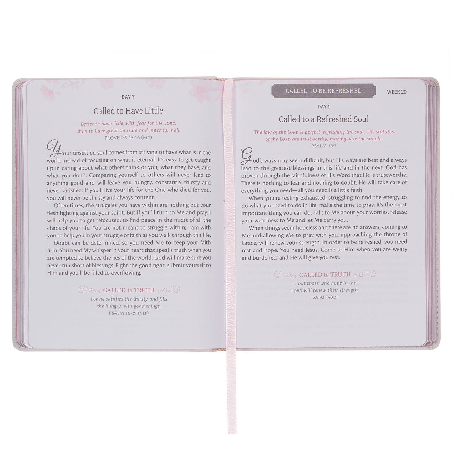靈修書籍 - Walking in the Spirit Blush Pink Faux Leather Devotional