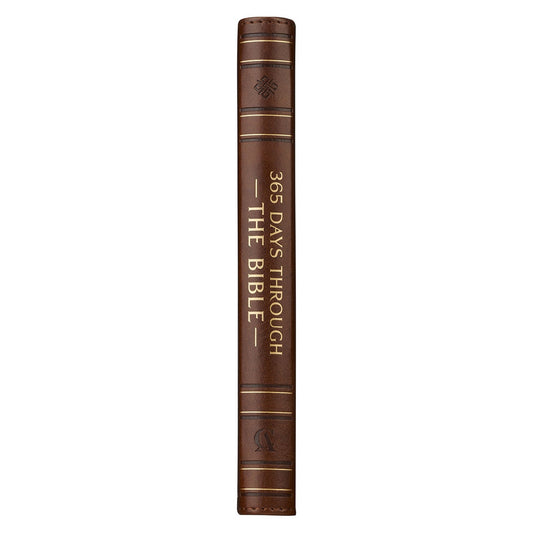 365 Days through the Bible Chestnut Brown Faux Leather Daily Devotional