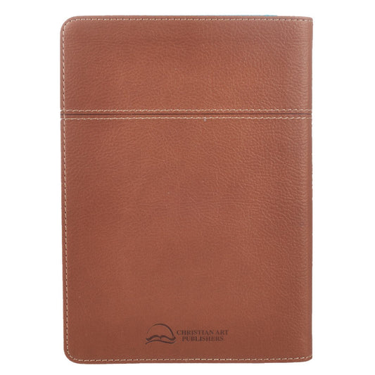 Words of Jesus For Men Saddle Tan Faux Leather Devotional - Image 2
