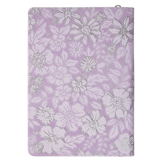 Trust in the Lord Lilac Floral Classic Journal with Zipper Closure - Proverbs 3:5 - Image 2