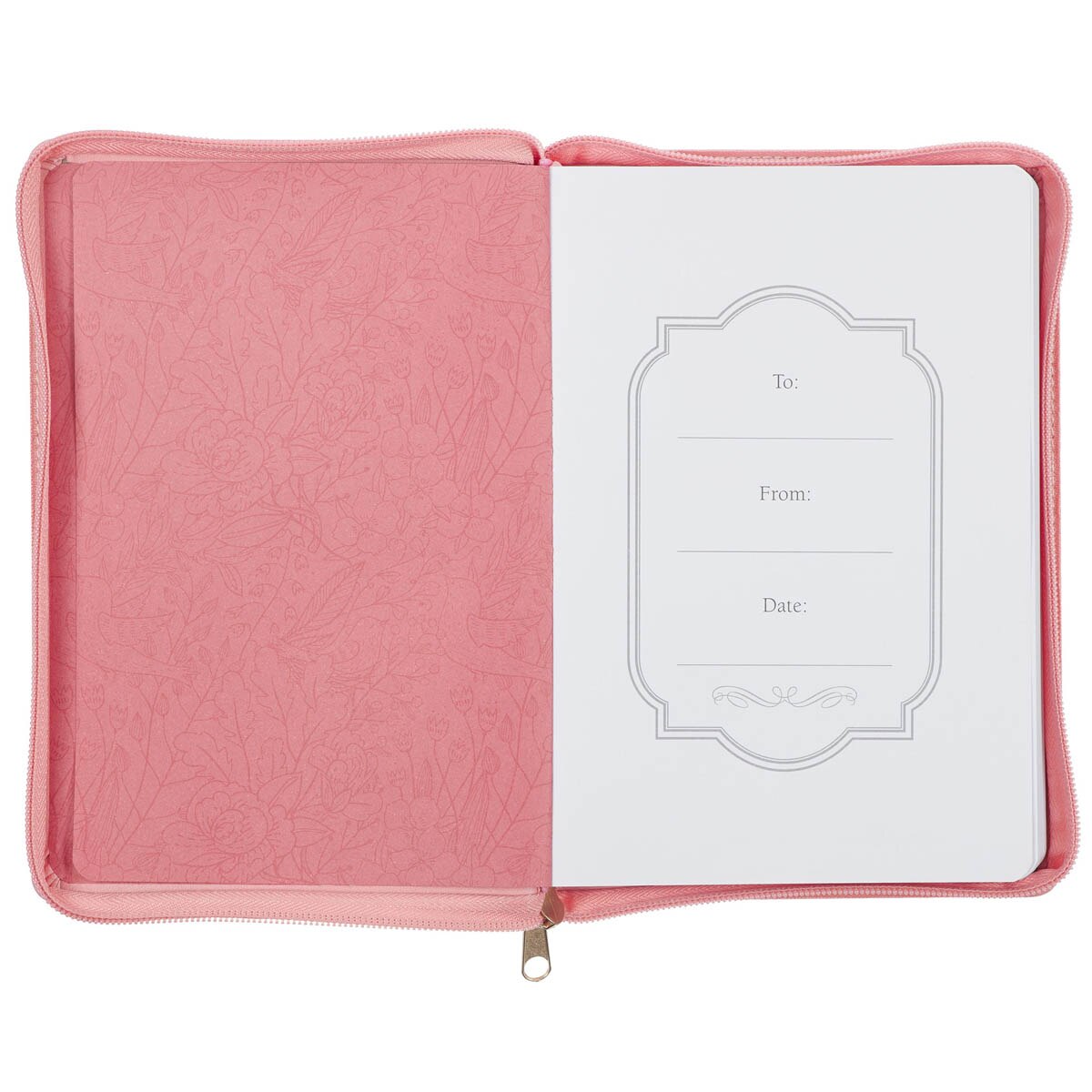 Trust With All Your Heart Pink Faux Leather Classic Journal with Zipper Closure - Proverbs 3:5-6 - Image 4