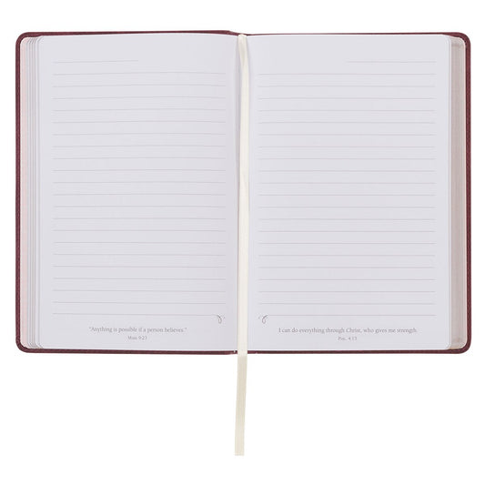 Things Are Possible Burgundy Faux Leather Classic Journal - Matthew 19:26