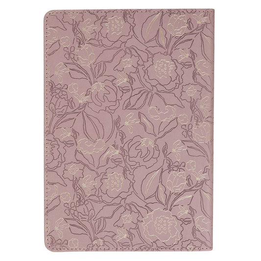 Strength and Dignity Dusty Purple Floral Faux Leather Classic Journal - Proverbs 31:25 - Image 2