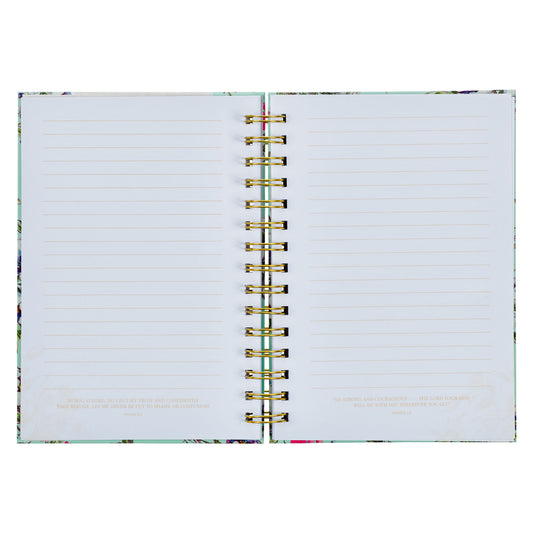 Give Thanks to the Lord White Lace Wirebound Journal - Psalm 107:1