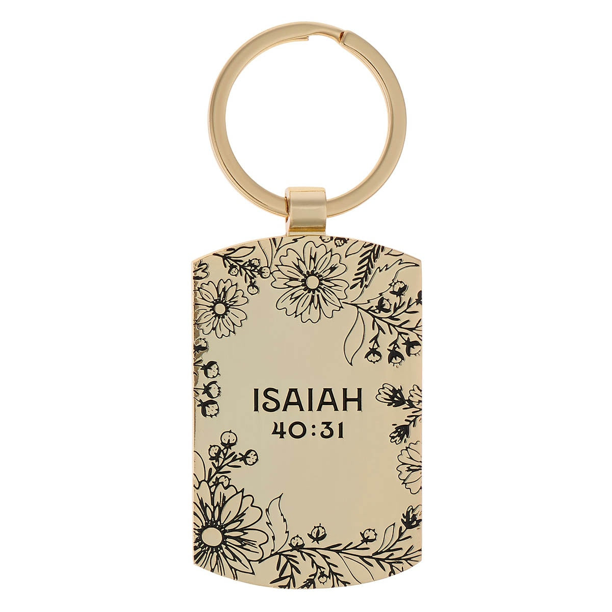 Trust Coral Epoxy-filled Metal Keychain - Isaiah 40:31 - Image 2