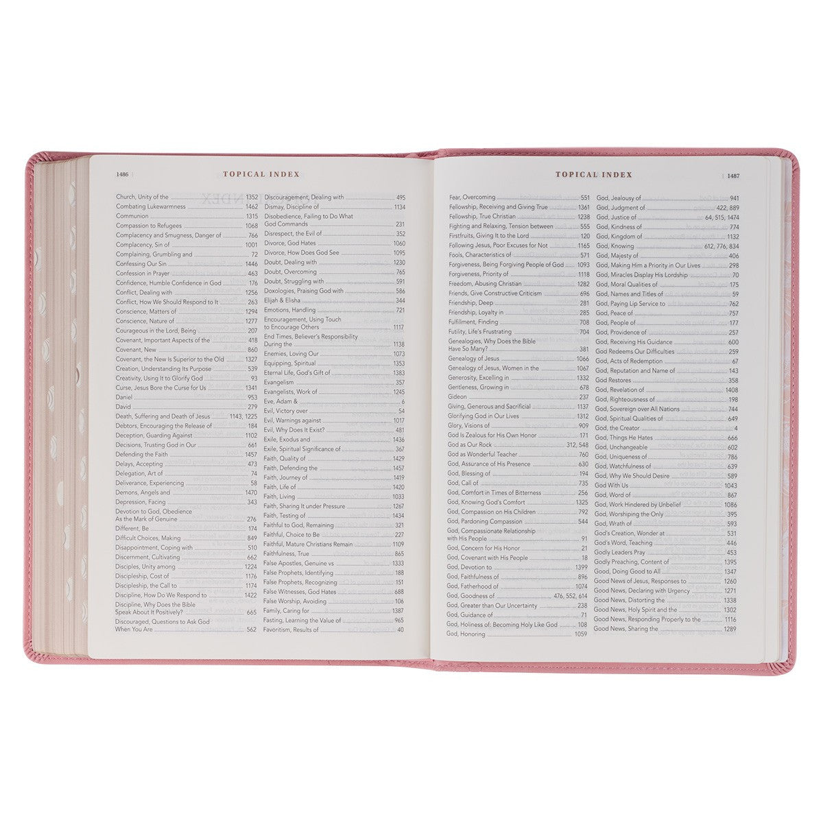 Pink Faux Leather Spiritual Growth Bible