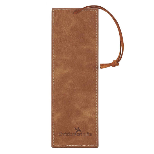 Trust In The LORD Tan Faux Leather Bookmark - Proverbs 3:5 - Image 2