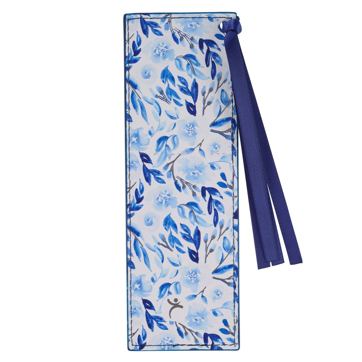 Trust in the Lord Blue Botany Faux Leather Bookmark - Proverbs 3:5 - Image 2
