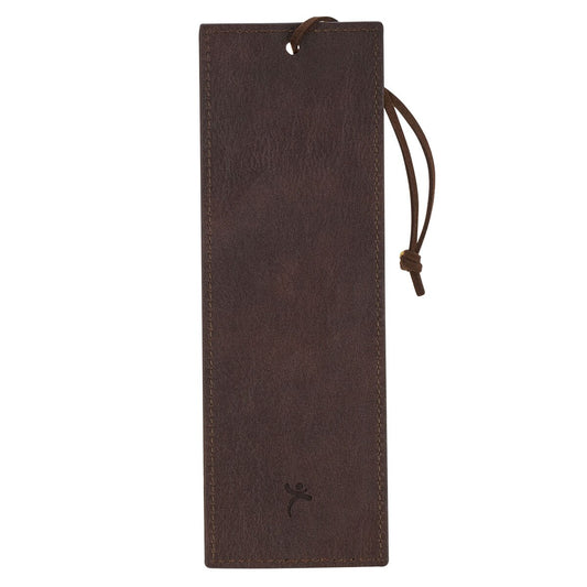 The Plans Cocoa Brown and Taupe Faux Leather Bookmark - Jeremiah 29:11