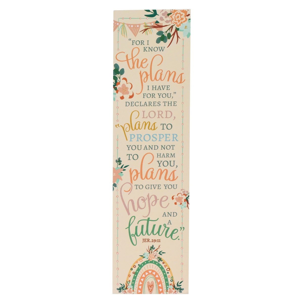 I Know the Plans Peach Floral Sunday School/Teacher Bookmark Set - Jeremiah 29:11  (10pcs/set)