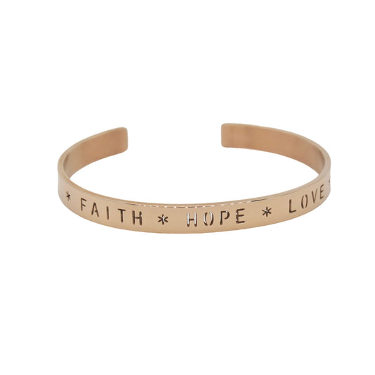 Steel with Bible Verse Blessing Cuff (Rose Gold)