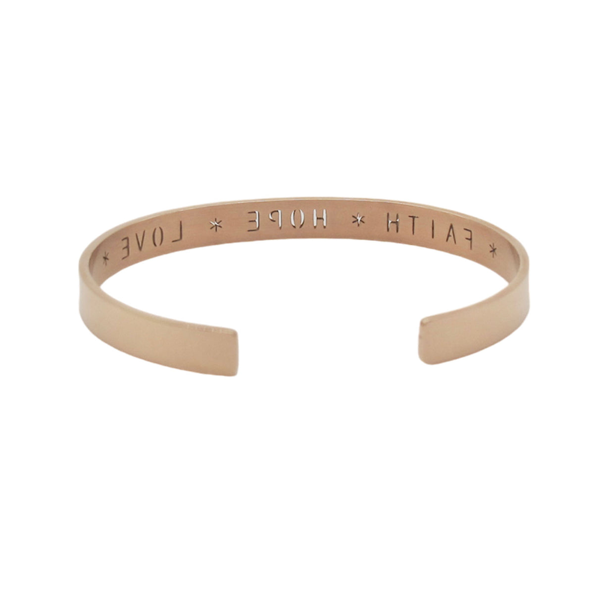 Steel with Bible Verse Blessing Cuff (Rose Gold)