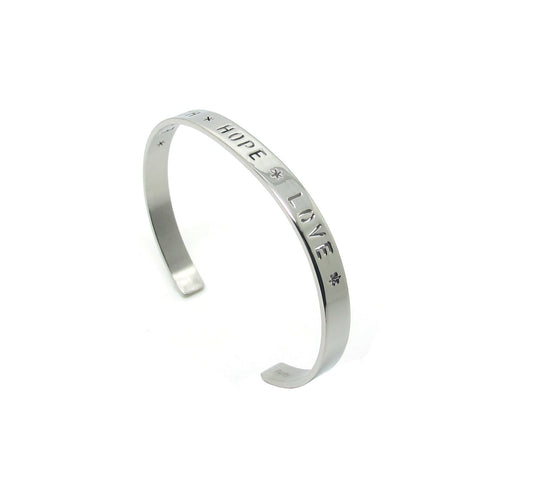 Steel with Bible Verse Blessing Cuff (Silver)
