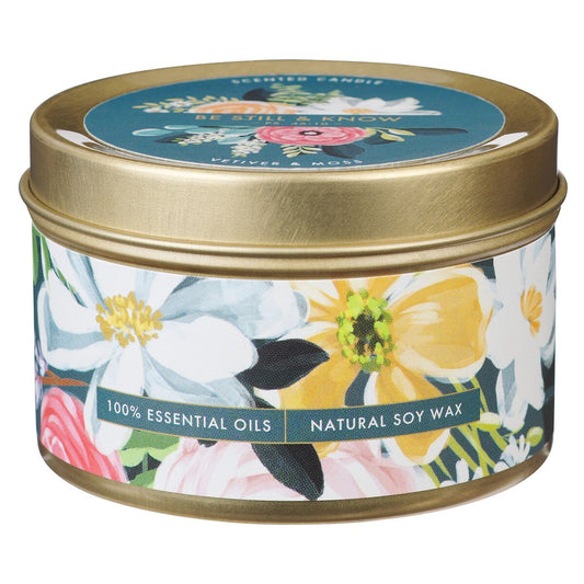 Be Still and Know Vetiver and Moss Candle in a Tin - Psalm 46:10