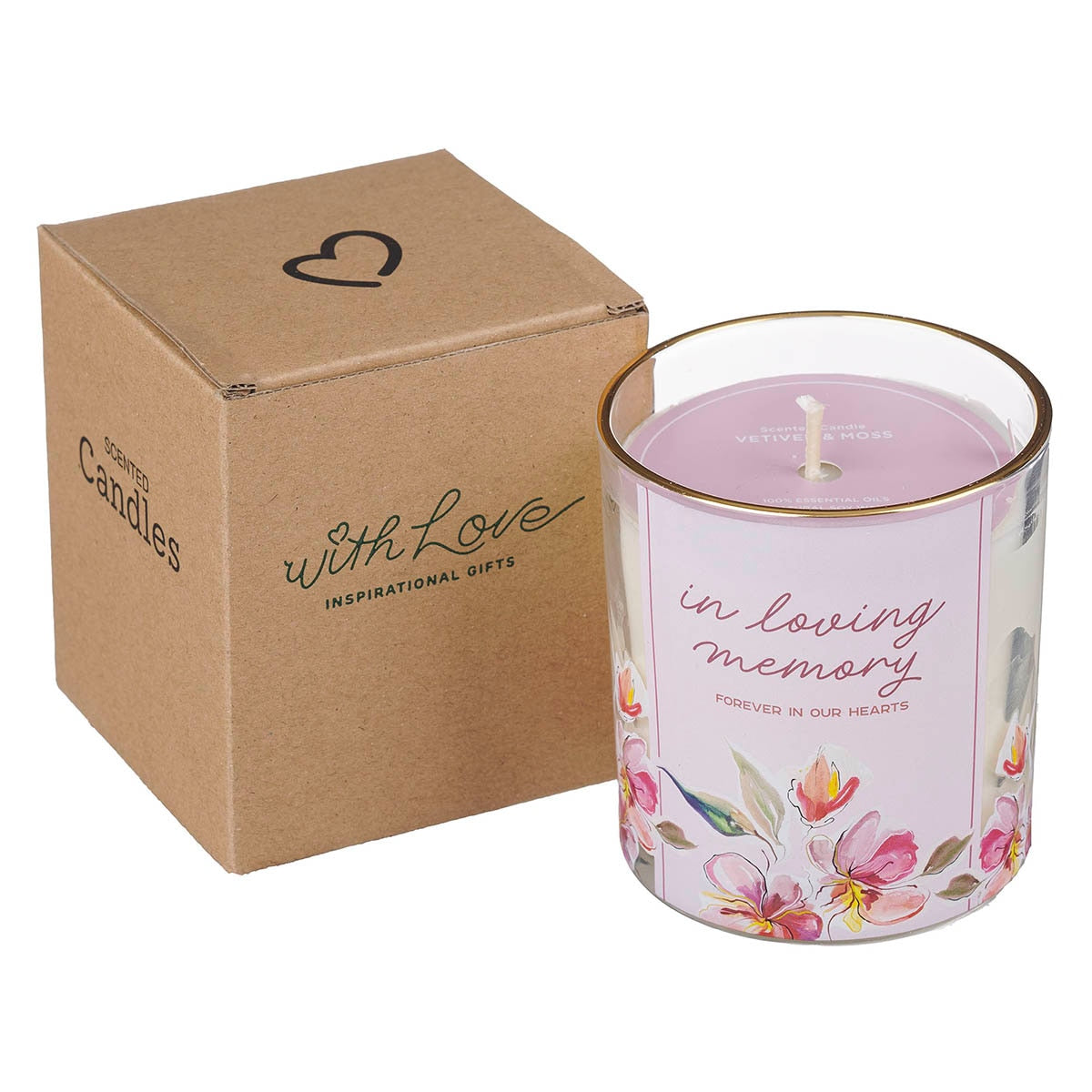 In Loving Memory Vetiver and Moss Scented Candle in a Glass Jar - Image 3