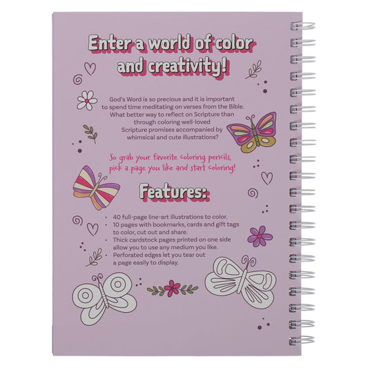 My Favorite Bible Verses Pink Wirebound Coloring Book for Girls