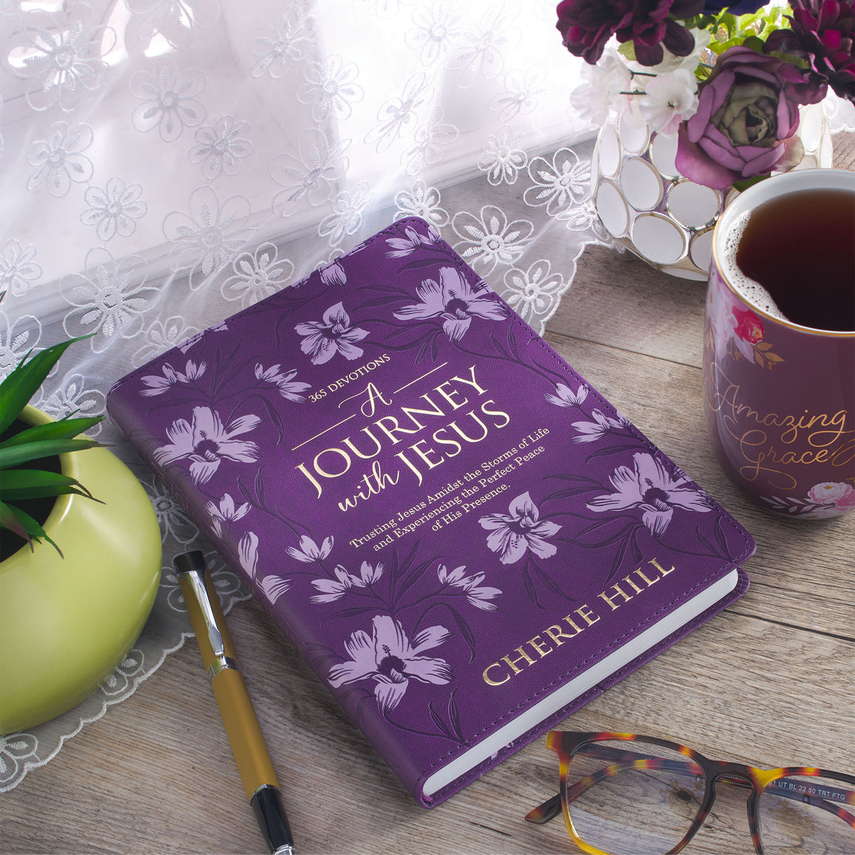 靈修書籍 - A Journey with Jesus Purple Faux Leather Devotional