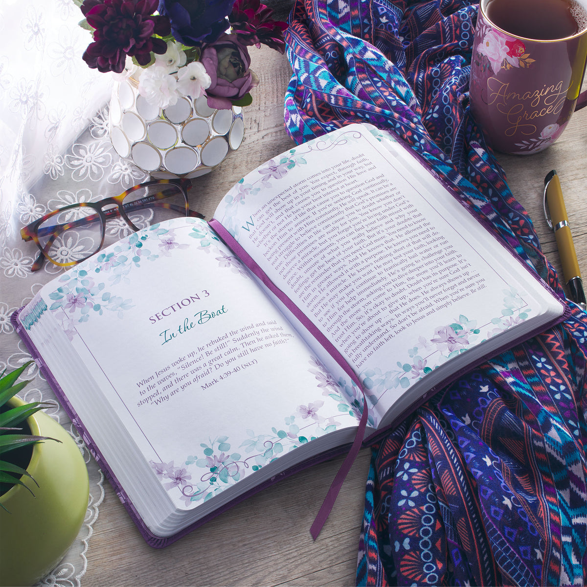靈修書籍 - A Journey with Jesus Purple Faux Leather Devotional
