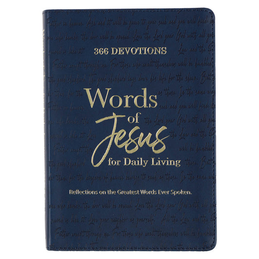 靈修書籍 - Words of Jesus for Daily Living Blue Faux Leather Devotional