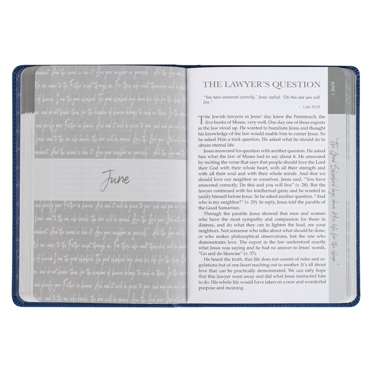 靈修書籍 - Words of Jesus for Daily Living Blue Faux Leather Devotional