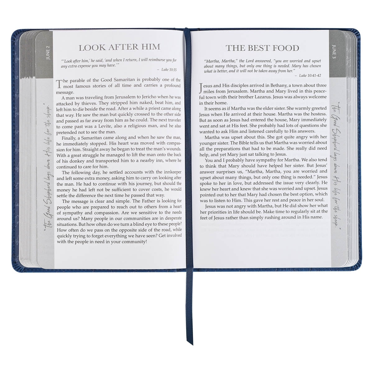 靈修書籍 - Words of Jesus for Daily Living Blue Faux Leather Devotional