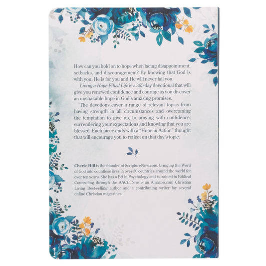 靈修書籍 - Living a Hope-Filled Life Blue Floral Softcover Devotional