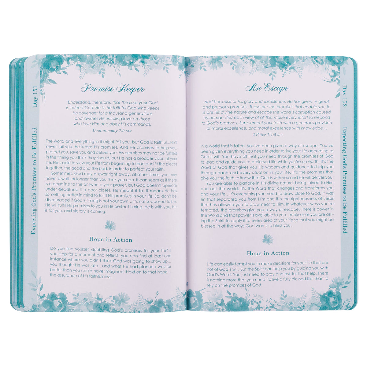 靈修書籍 - Living a Hope-Filled Life Blue Floral Softcover Devotional