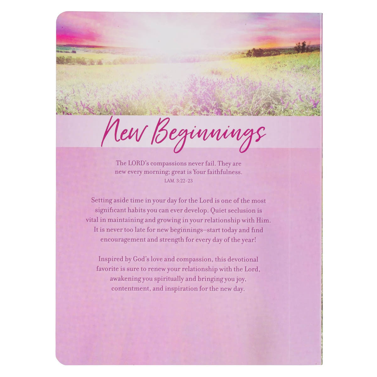 靈修書籍 - New Beginnings New Beginnings Pink Sunshine Field Softcover Devotional Softcover Devotional