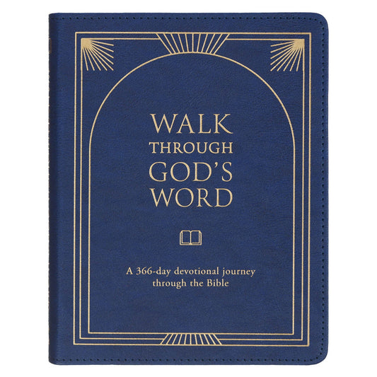 Walk Through God’s Word Navy Faux Leather Devotional