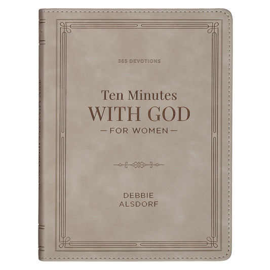靈修書籍 - Ten Minutes with God for Women Taupe Faux Leather Daily Devotional