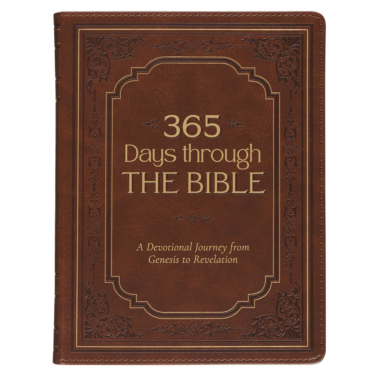 365 Days through the Bible Chestnut Brown Faux Leather Daily Devotional