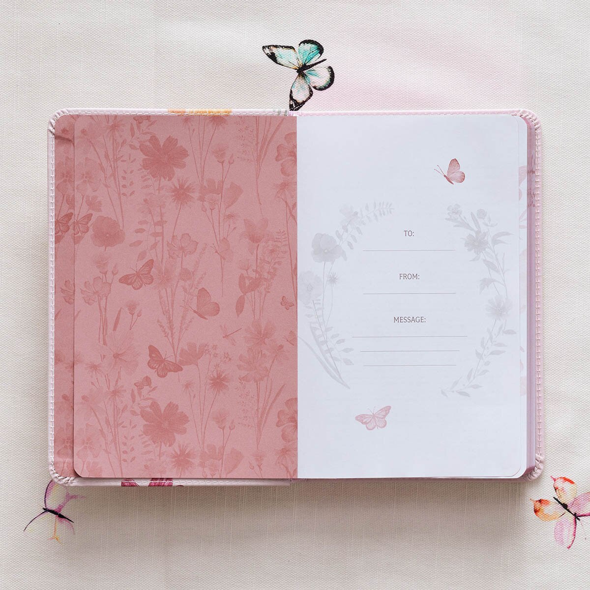 He Restores My Soul Pink Faux Leather Daily Devotional for Women