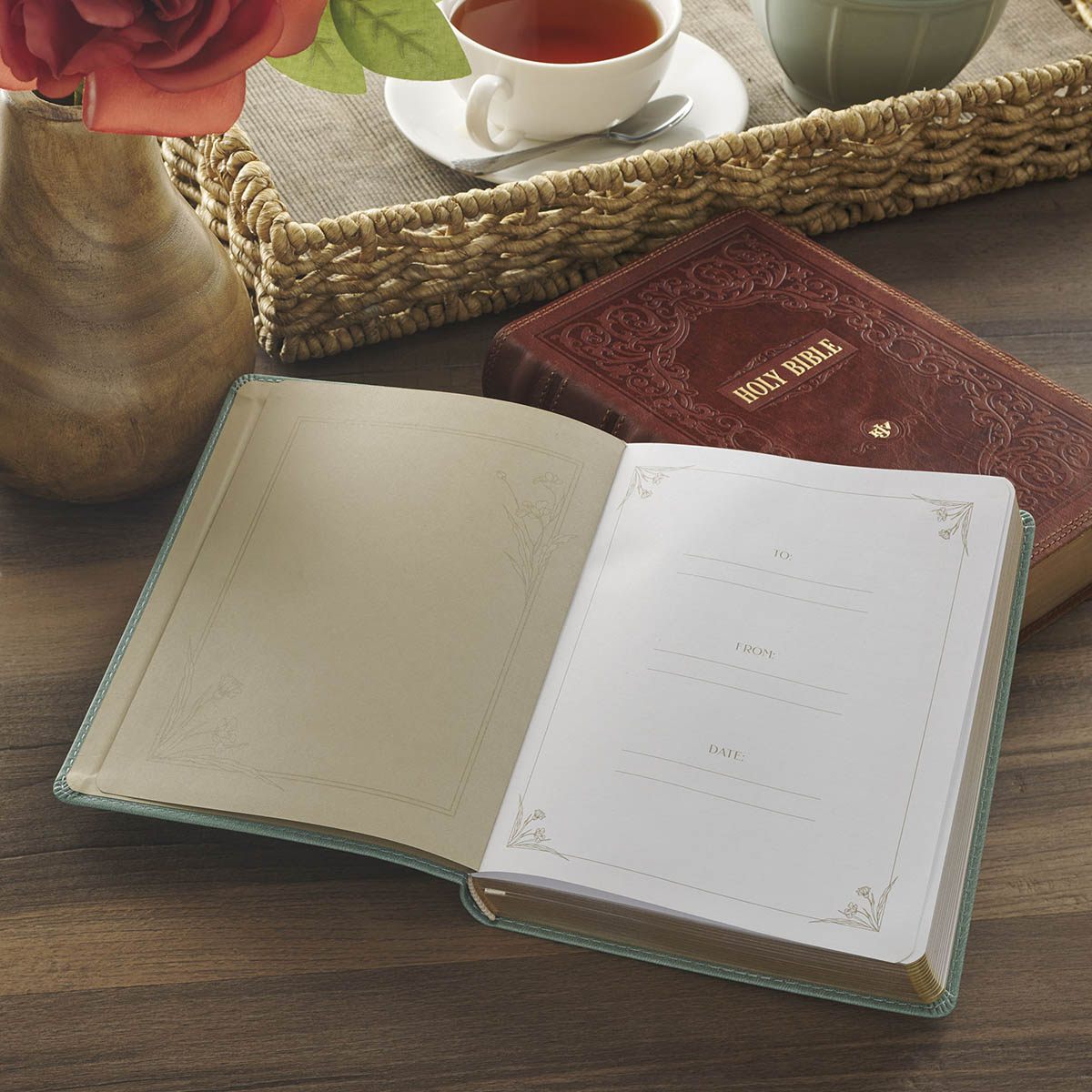 Be Still and Know I Am God Dusty Teal Faux Leather Devotional - Image 4