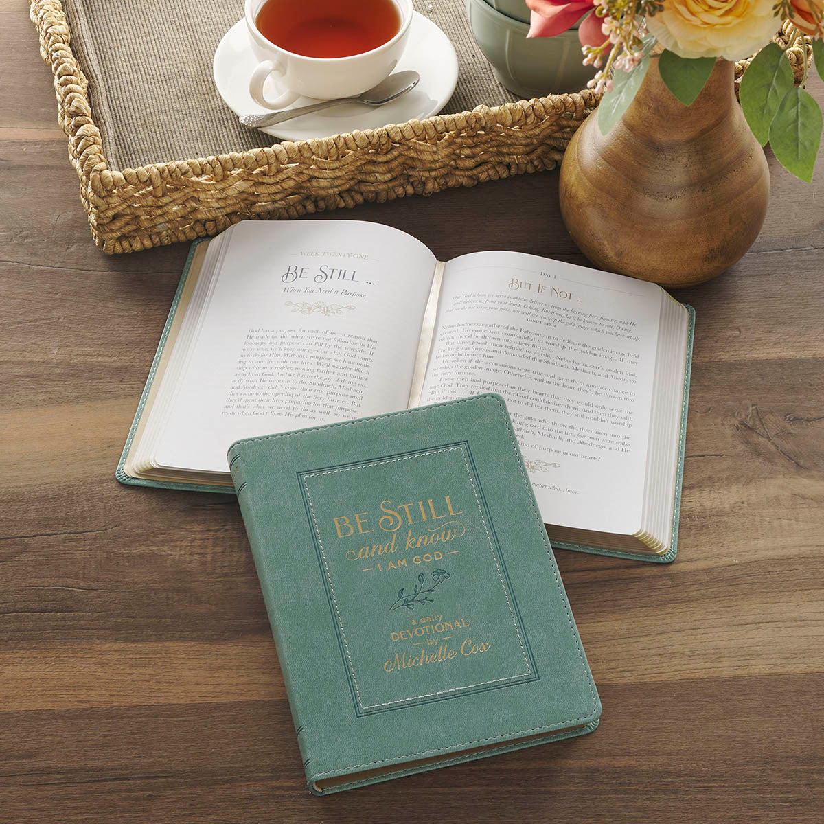 Be Still and Know I Am God Dusty Teal Faux Leather Devotional - Image 5