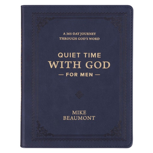 Quiet Time with God for Men Navy Blue Faux Leather Devotional