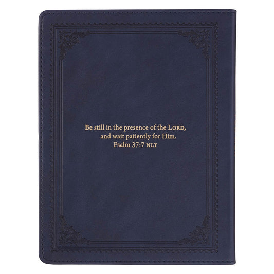 Quiet Time with God for Men Navy Blue Faux Leather Devotional - Image 2
