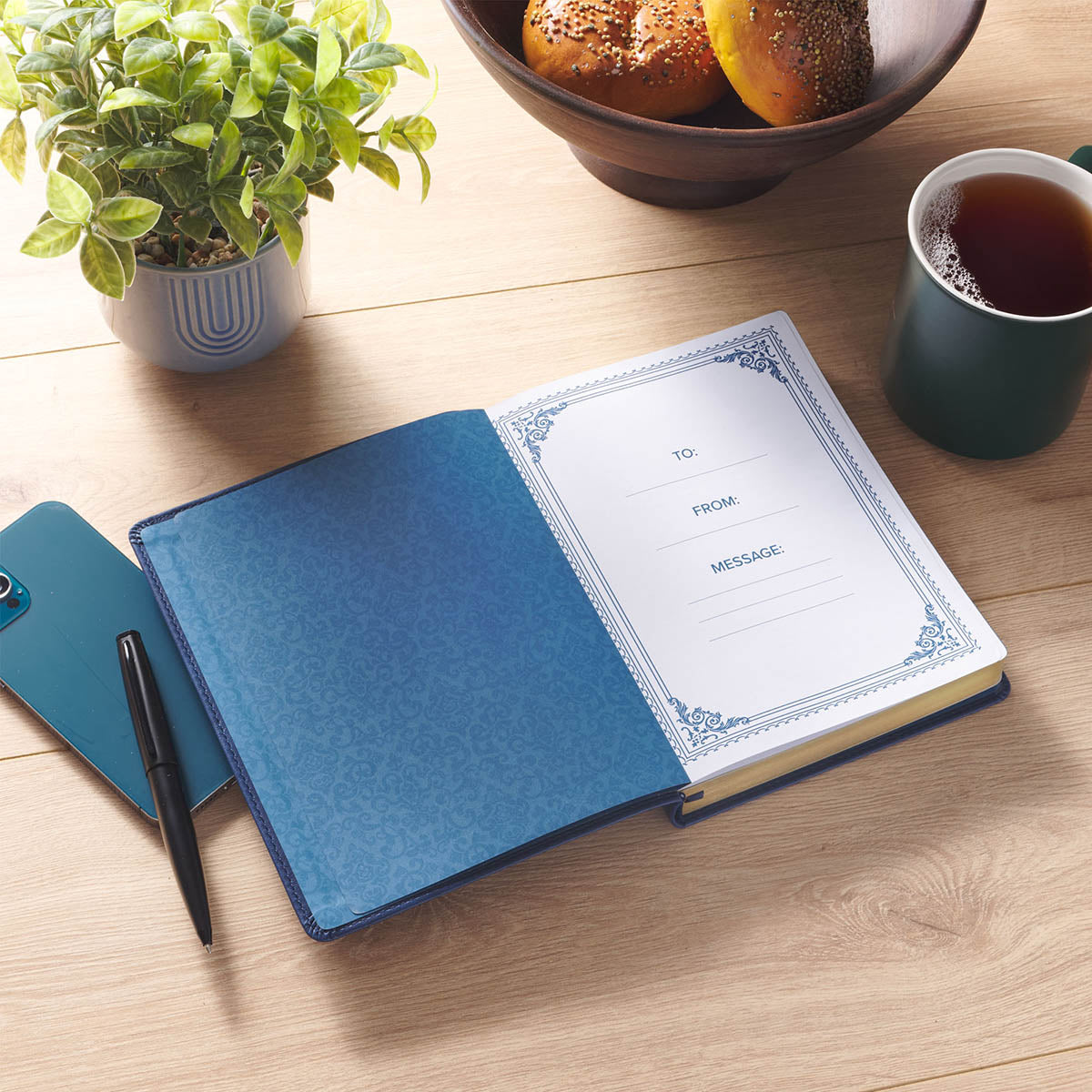 Quiet Time with God for Men Navy Blue Faux Leather Devotional - Image 4