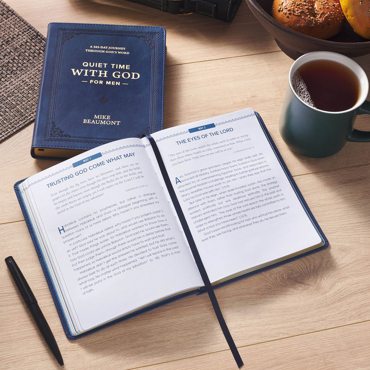 Quiet Time with God for Men Navy Blue Faux Leather Devotional - Image 5