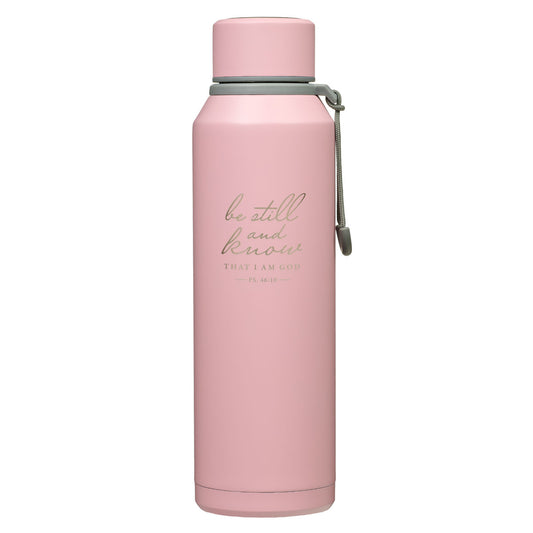 Be Still Pink Stainless Steel Water Bottle - Psalm