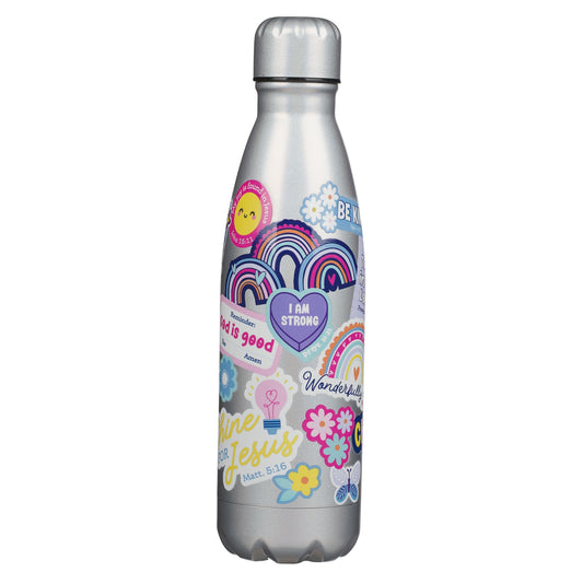 Shine for Jesus Silver Stainless Steel Water Bottle