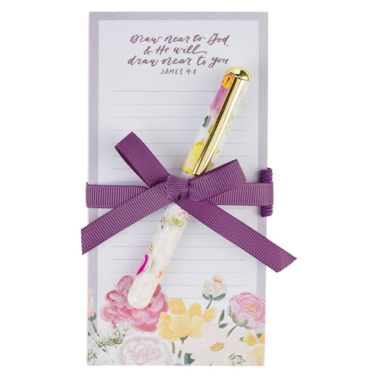 Draw Near to God Magnetic Notepad and Pen Gift Set James 4:8