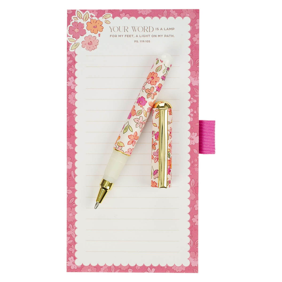 Lamp for My Feet Pink Meadow Magnetic Notepad and Pen Gift Set - Psalm 119:105 - Image 3