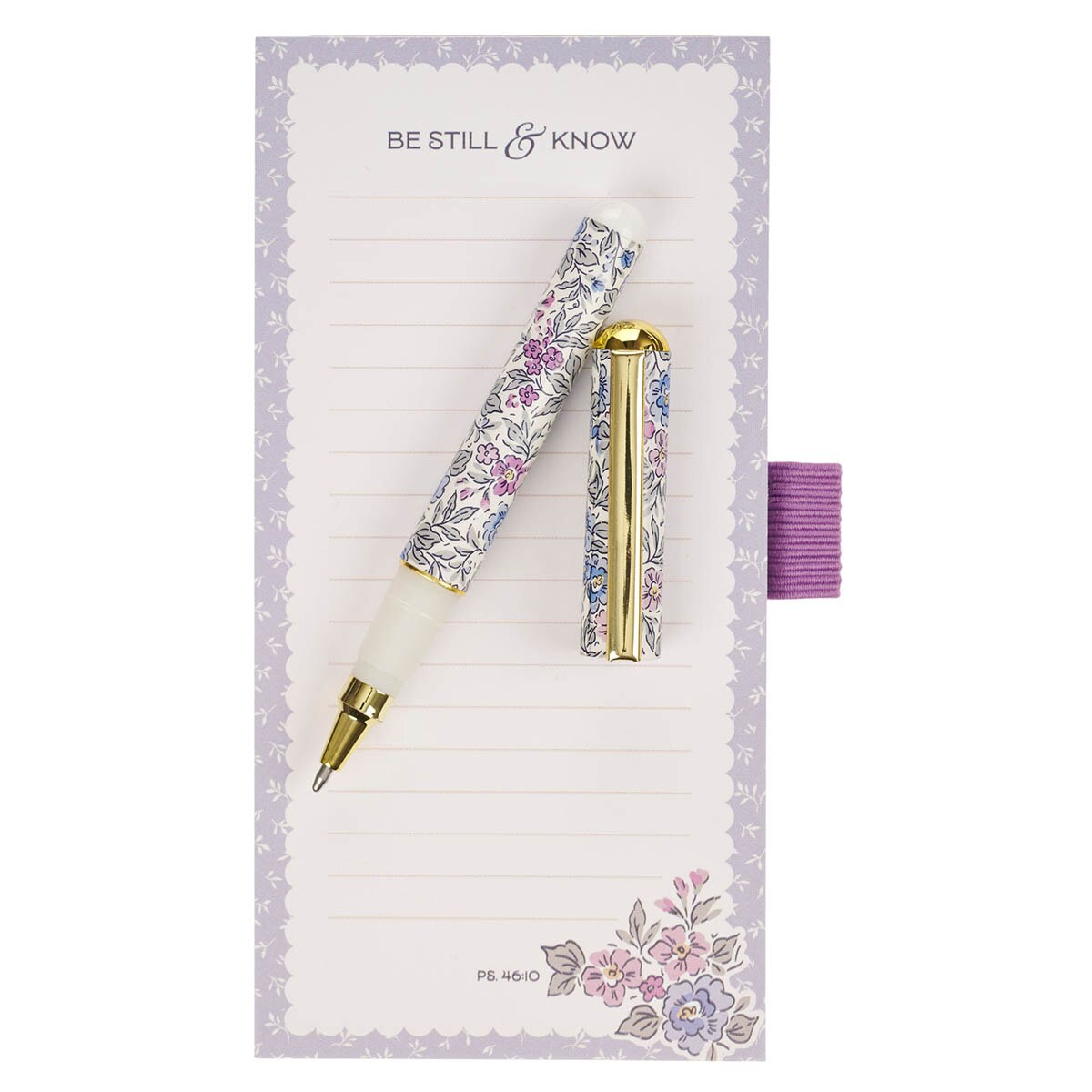 Be Still and Know Purple Trio Magnetic Notepad and Pen Gift Set - Psalm 46:10 - Image 3